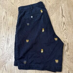 Polo Ralph Lauren Men's Size 36 Navy Crest Embroidered Shorts Special Shields